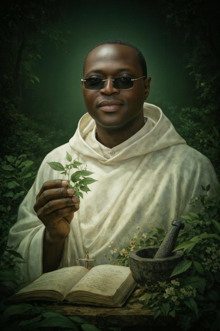 adodo on all nature backround in monk's robe